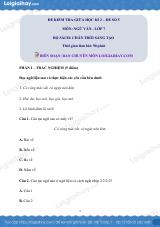 Đề thi giữa kì 2 Văn 7 Chân trời sáng tạo - Đề số 5
